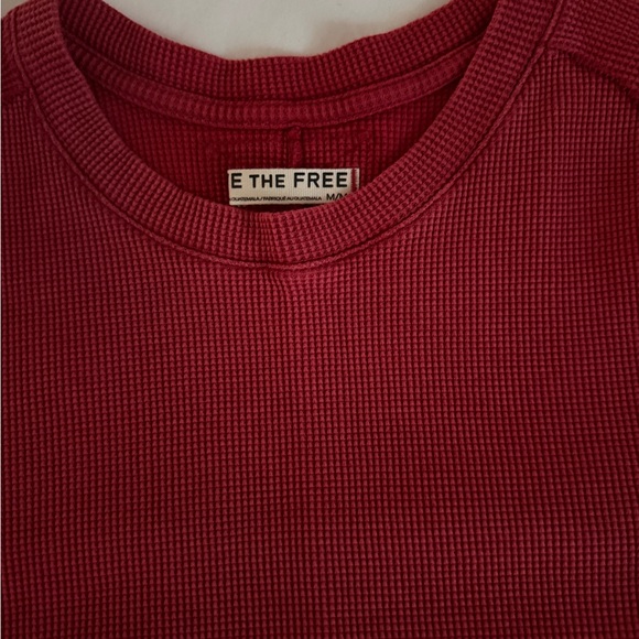 We The Free Tops - We The Free Deep Red Waffle Knit Top